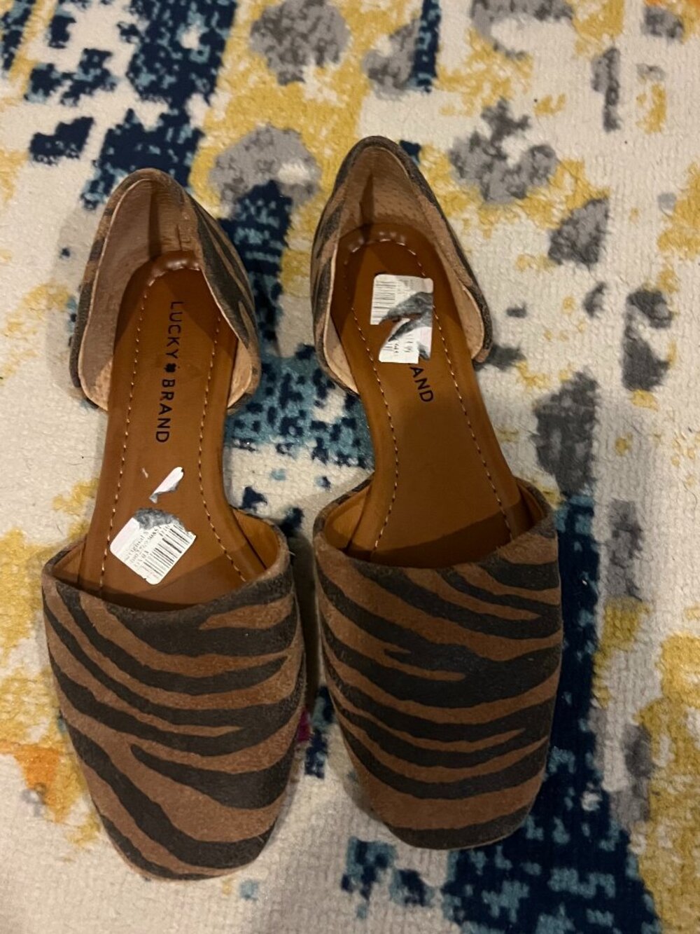 Lucky Brand Zebra Print D’Orsay Flats – Size 71/2